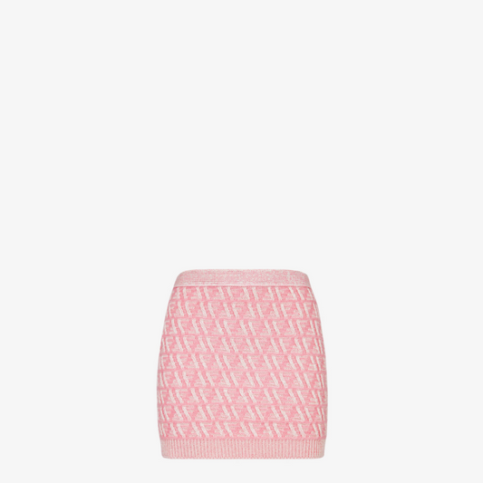 Lunar New Year Pink Cashmere And Wool Mini-Skirt