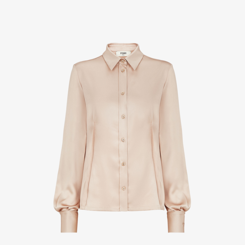 Champagne-Coloured Silk Shirt