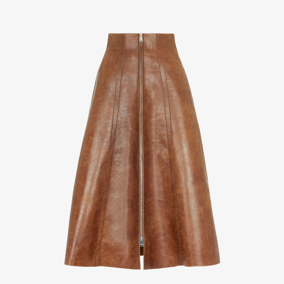 Brown Leather Skirt