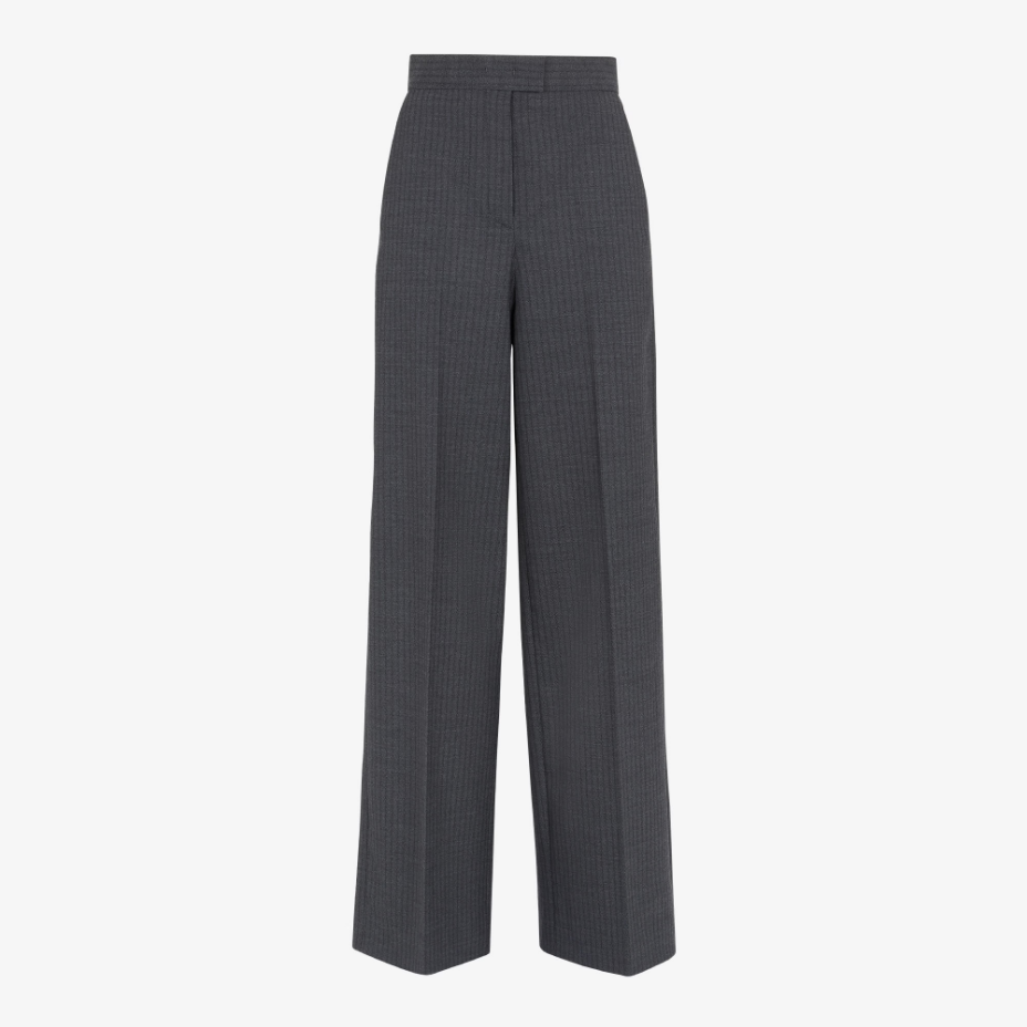 Grey Pinstriped Wool Trousers