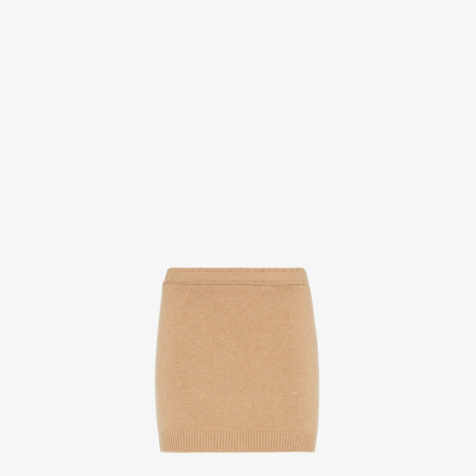 Light Brown Cashmere Mini Skirt