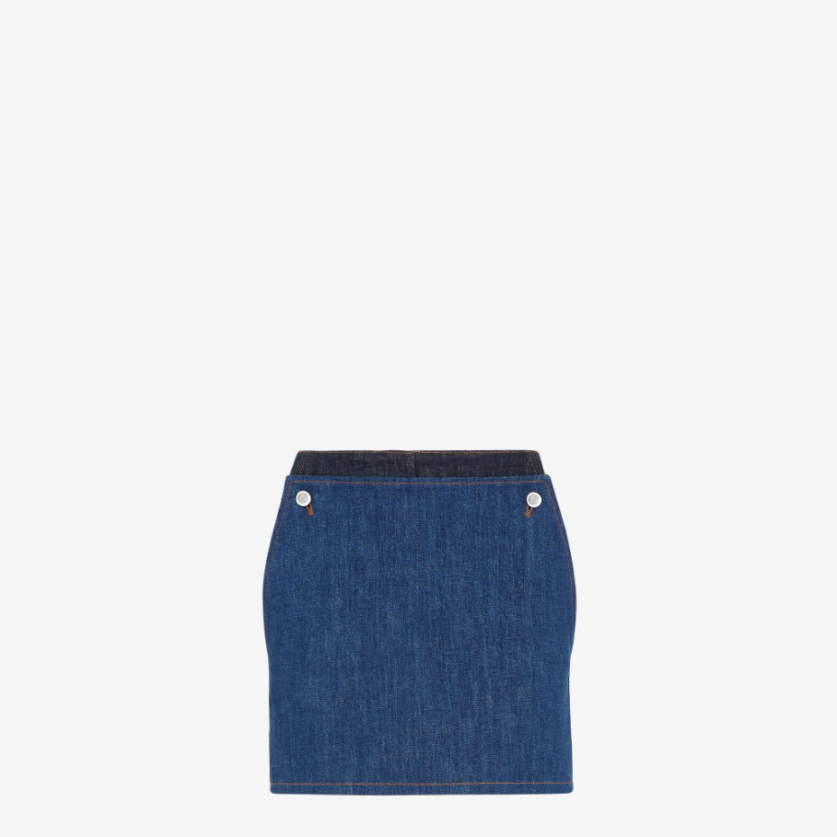 Blue Two-Tone Denim Shorts