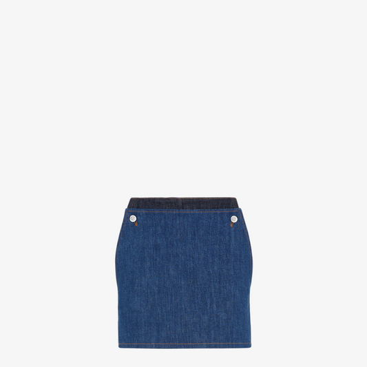 Blue Two-Tone Denim Shorts