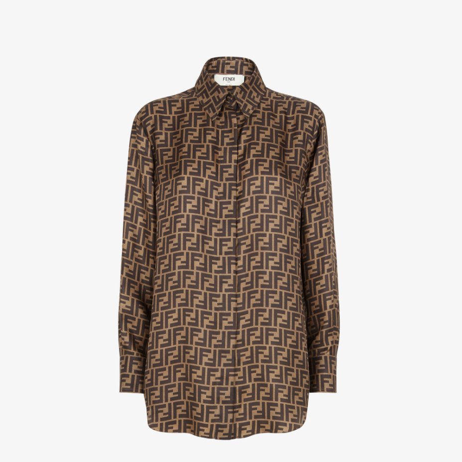 Brown FF Silk Shirt