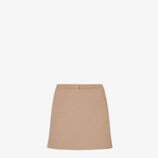 Beige Grain De Poudre Wool Shorts