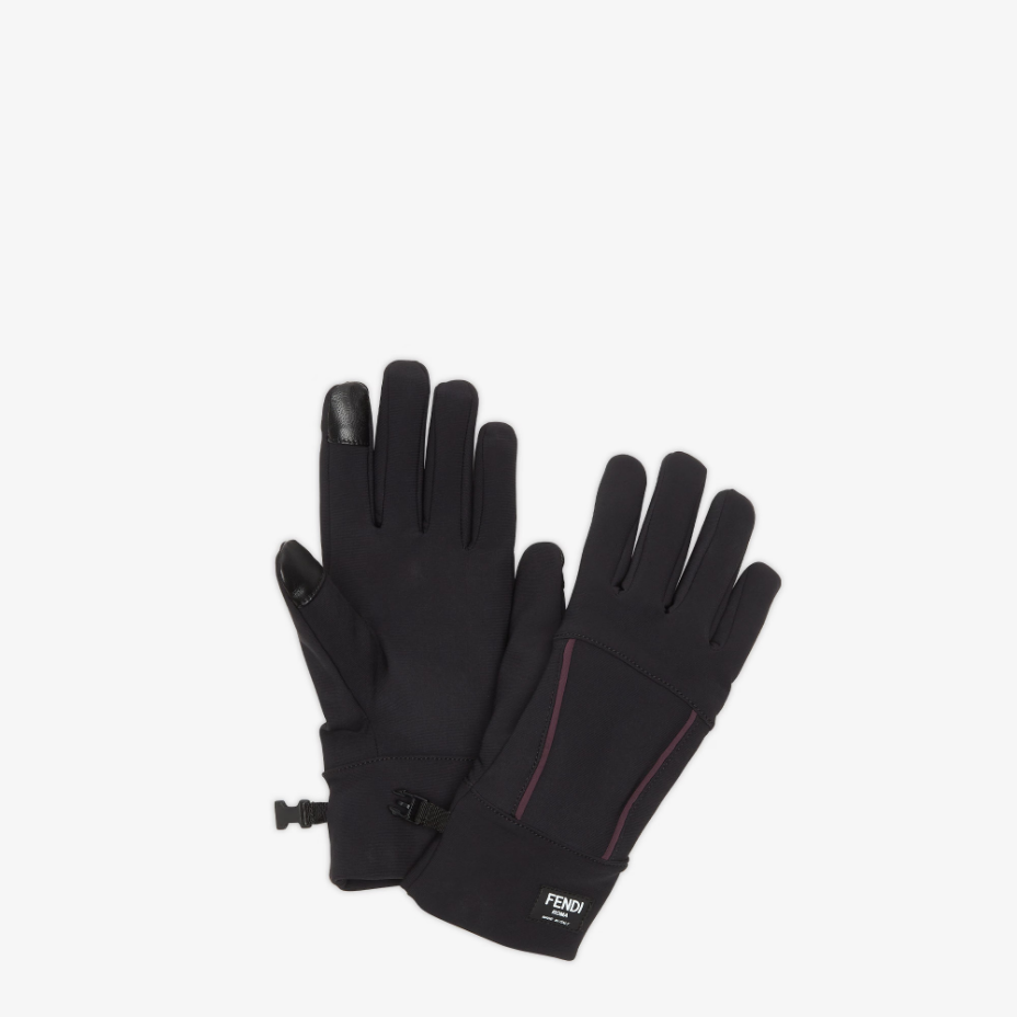 Gloves Made Of Black Tech Jersey