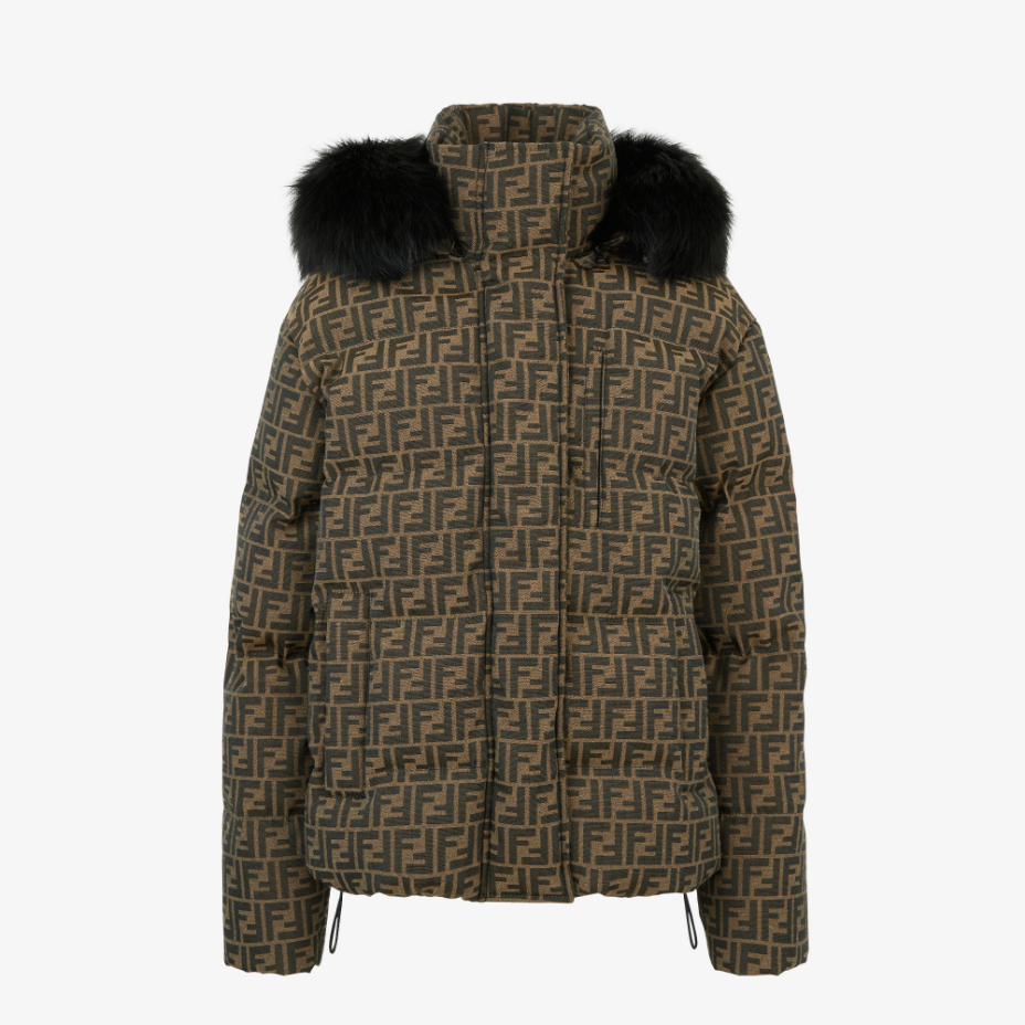 Brown FF Canvas Down Jacket