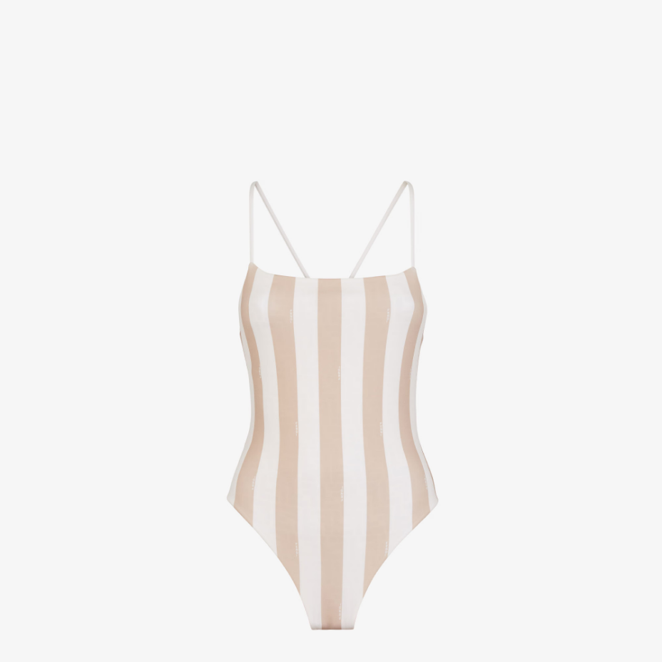 Beige Lycra® Reversible Swimsuit