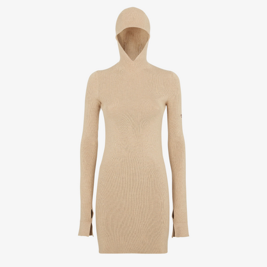 Beige Silk And Wool Dress