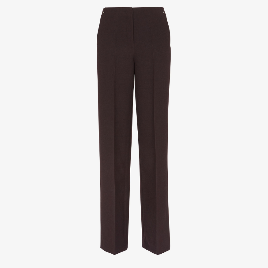 Dark Purple Grain De Poudre Wool Trousers