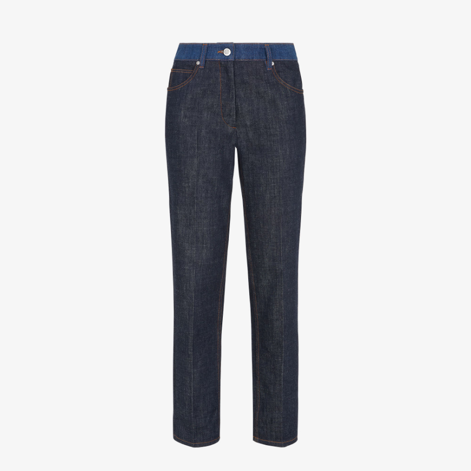 Blue Two-Tone Denim Trousers