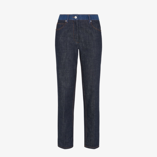 Blue Two-Tone Denim Trousers