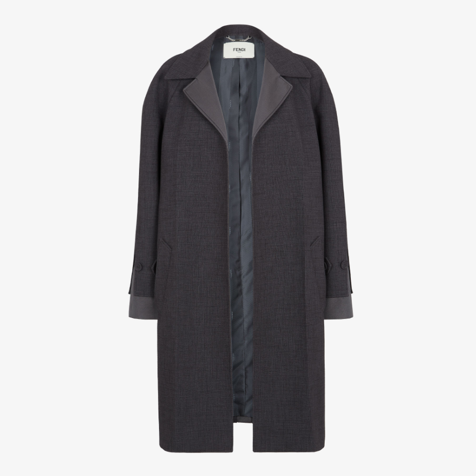 Grey Natté Fabric Car Coat