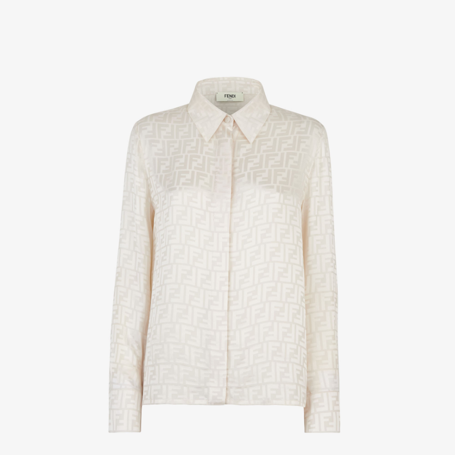 White FF Silk Shirt