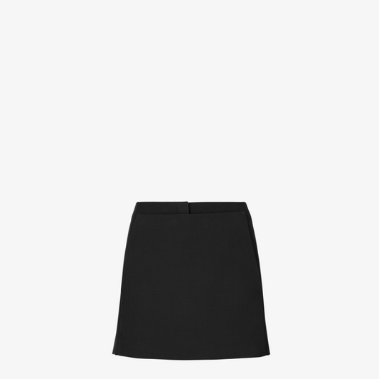 Black Grain De Poudre Wool Shorts