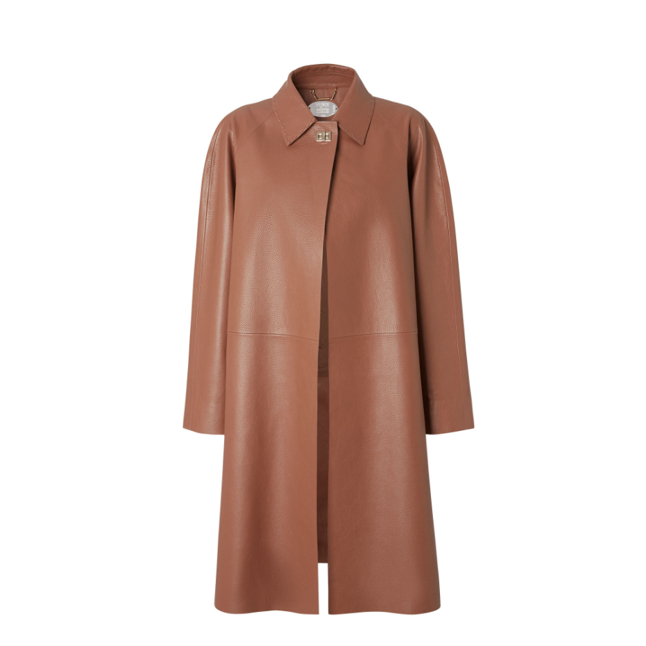 Tan-Coloured Leather Overcoat