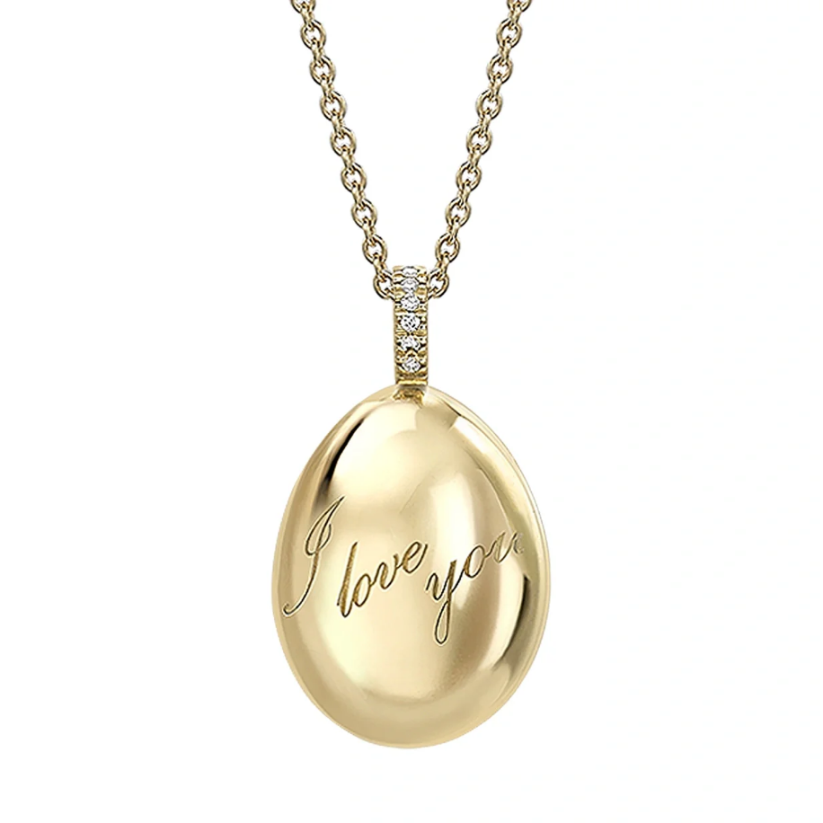 I Love You Egg Pendant