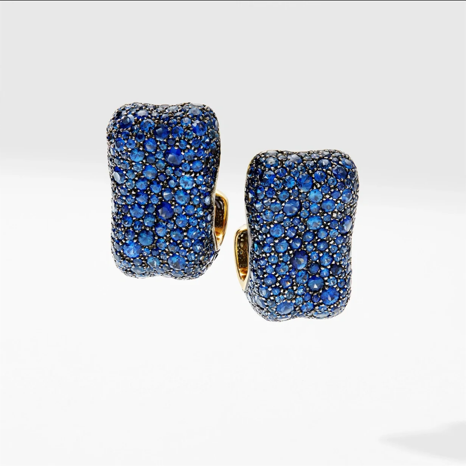Blue Sapphire Clip On Earrings