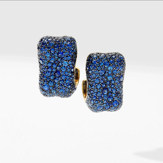 Blue Sapphire Clip On Earrings