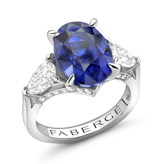 Blue Sapphire and Diamond Ring