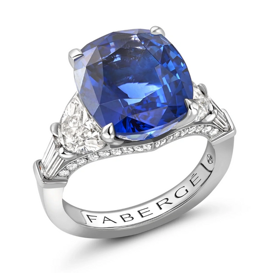 Blue Sapphire and Diamond Ring