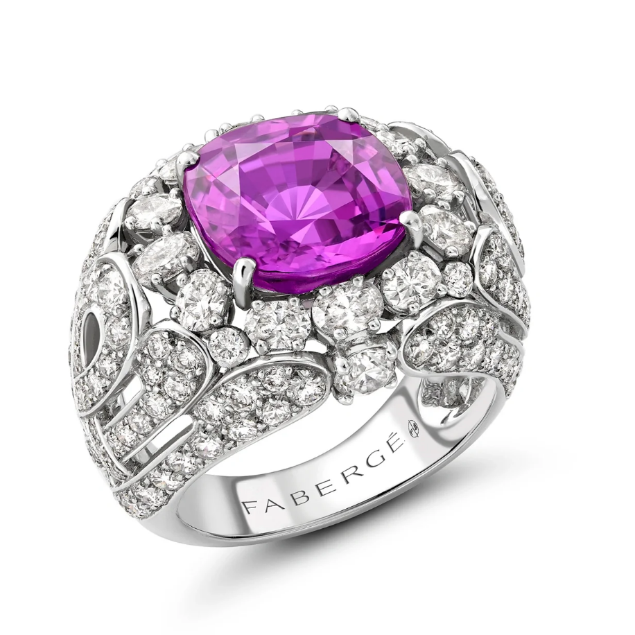 Purple Sapphire and Diamond Ring