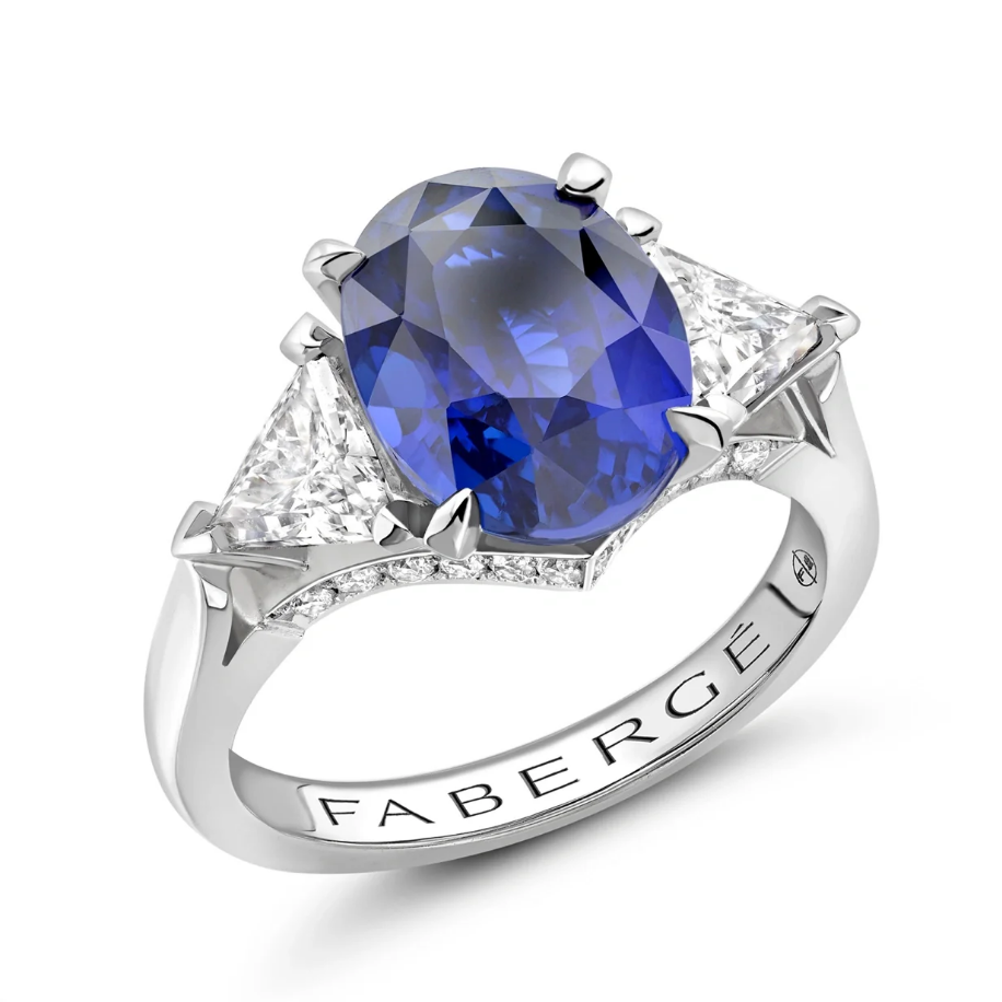 Blue Sapphire and Diamond Ring