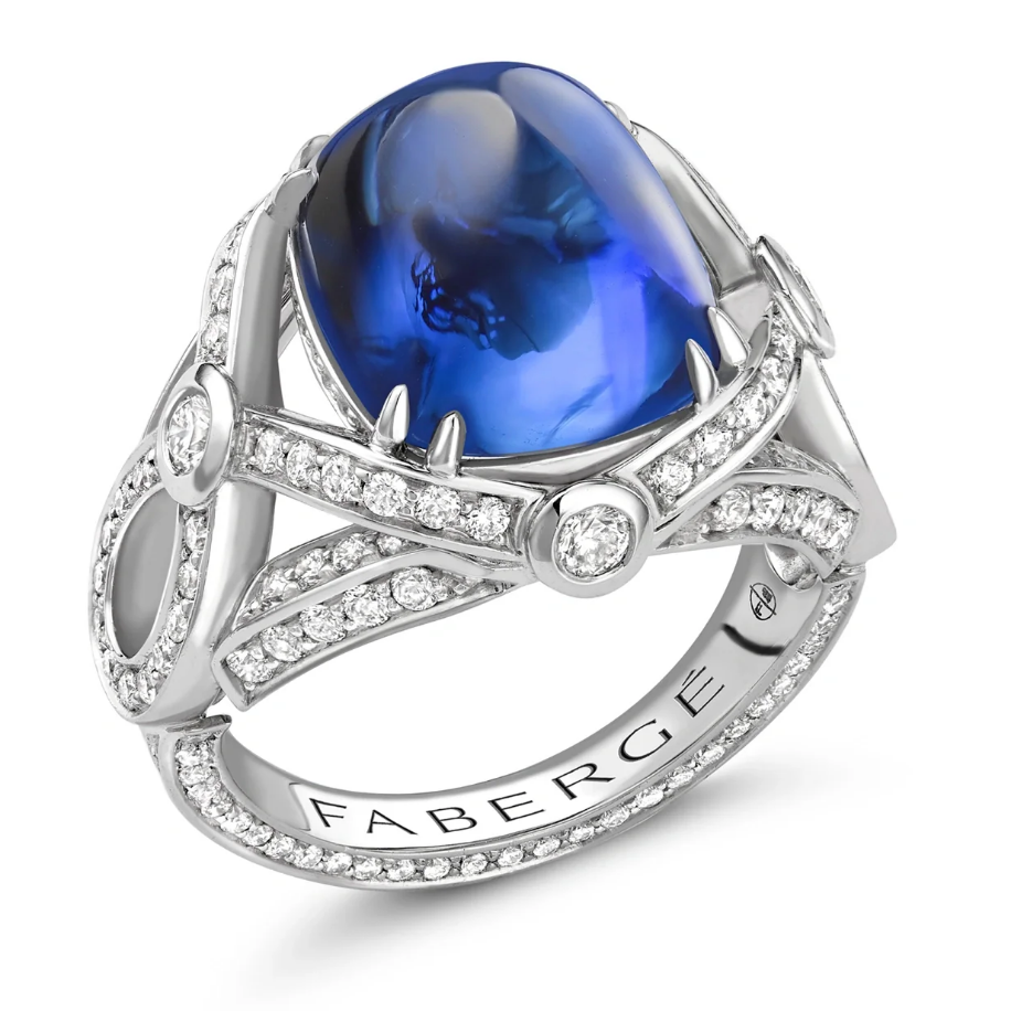 Blue Sapphire and Diamond Ring