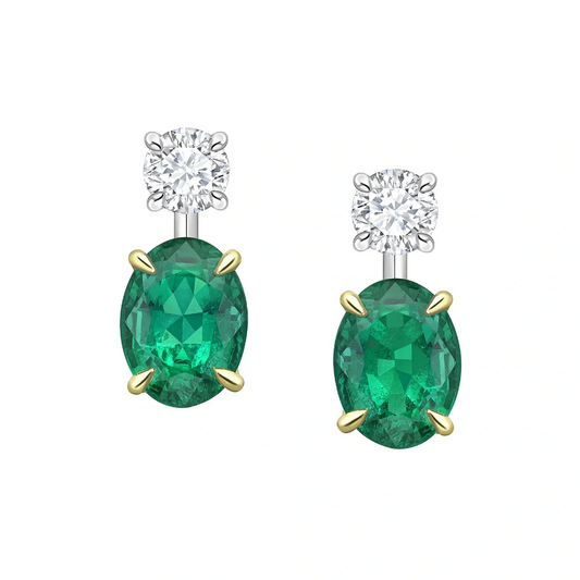 Emerald and Diamond Earrings