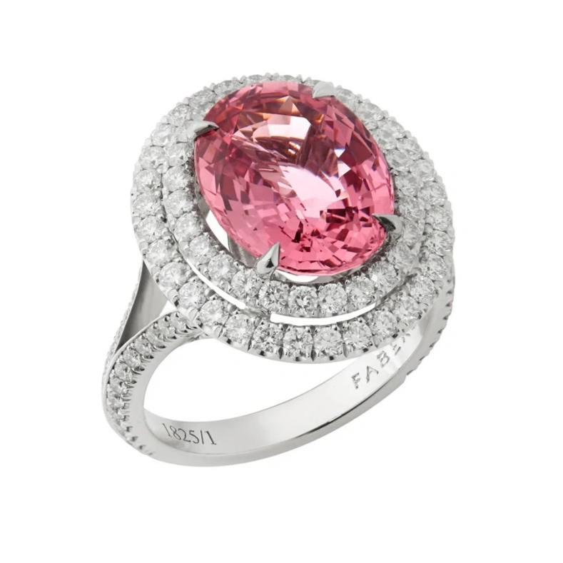 Spinel and Diamond Ring