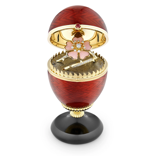 Limited Edition Guilloché Enamel Wild Rose Surprise Egg Objet