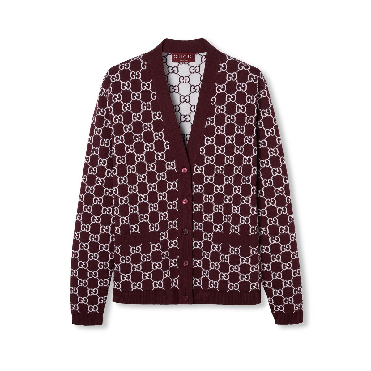 Gucci Reversible GG Wool Jacquard Cardigan