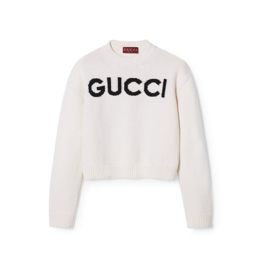 Gucci Wool Top With Gucci Intarsia
