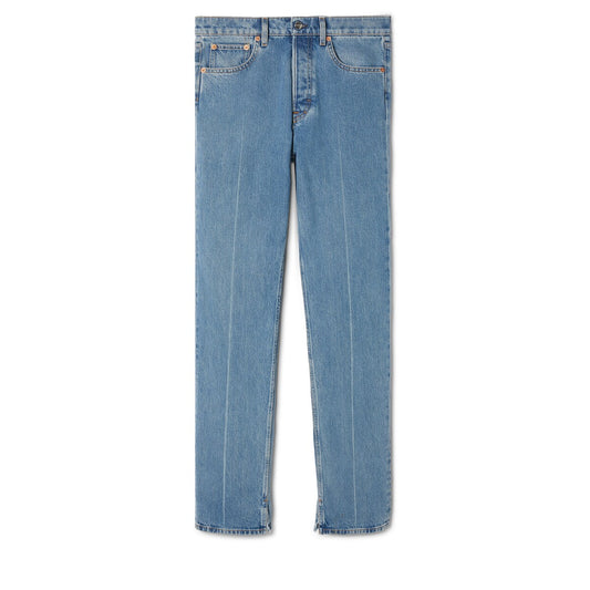 Gucci Straight Leg Denim Pant With Label