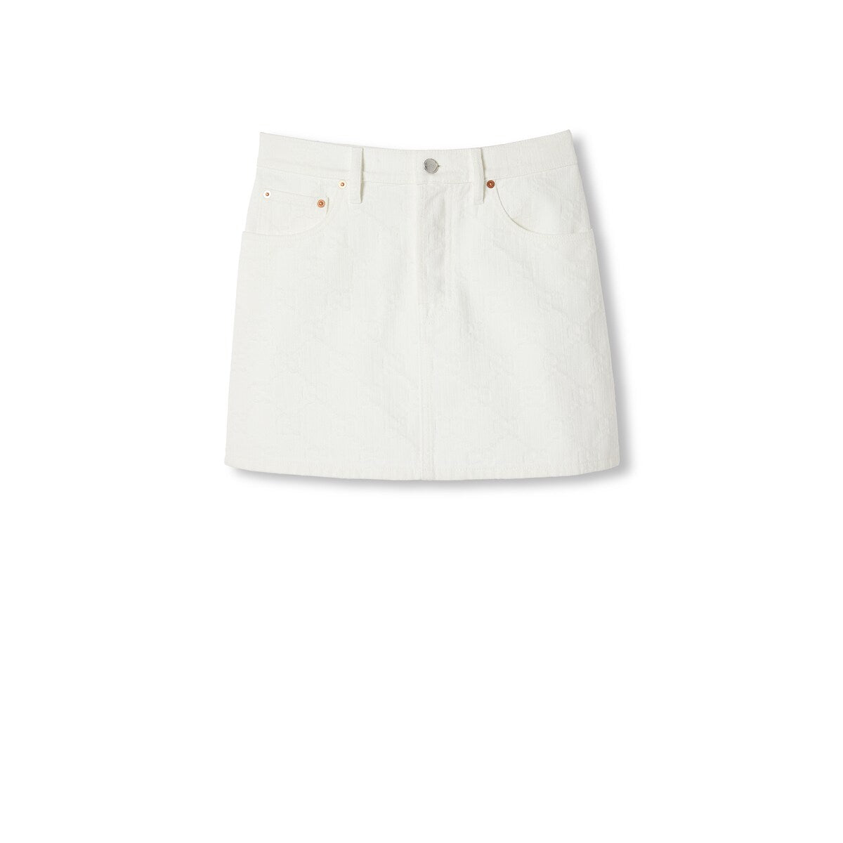 Gucci GG Jacquard Denim Mini Skirt