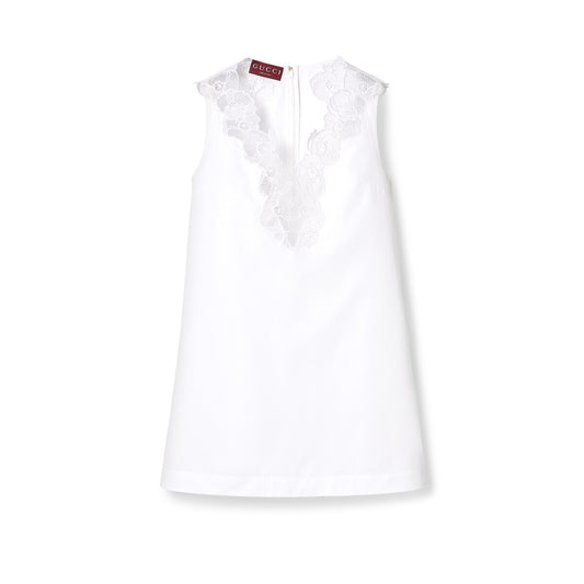 Gucci Cotton Poplin Dress With Embroidery