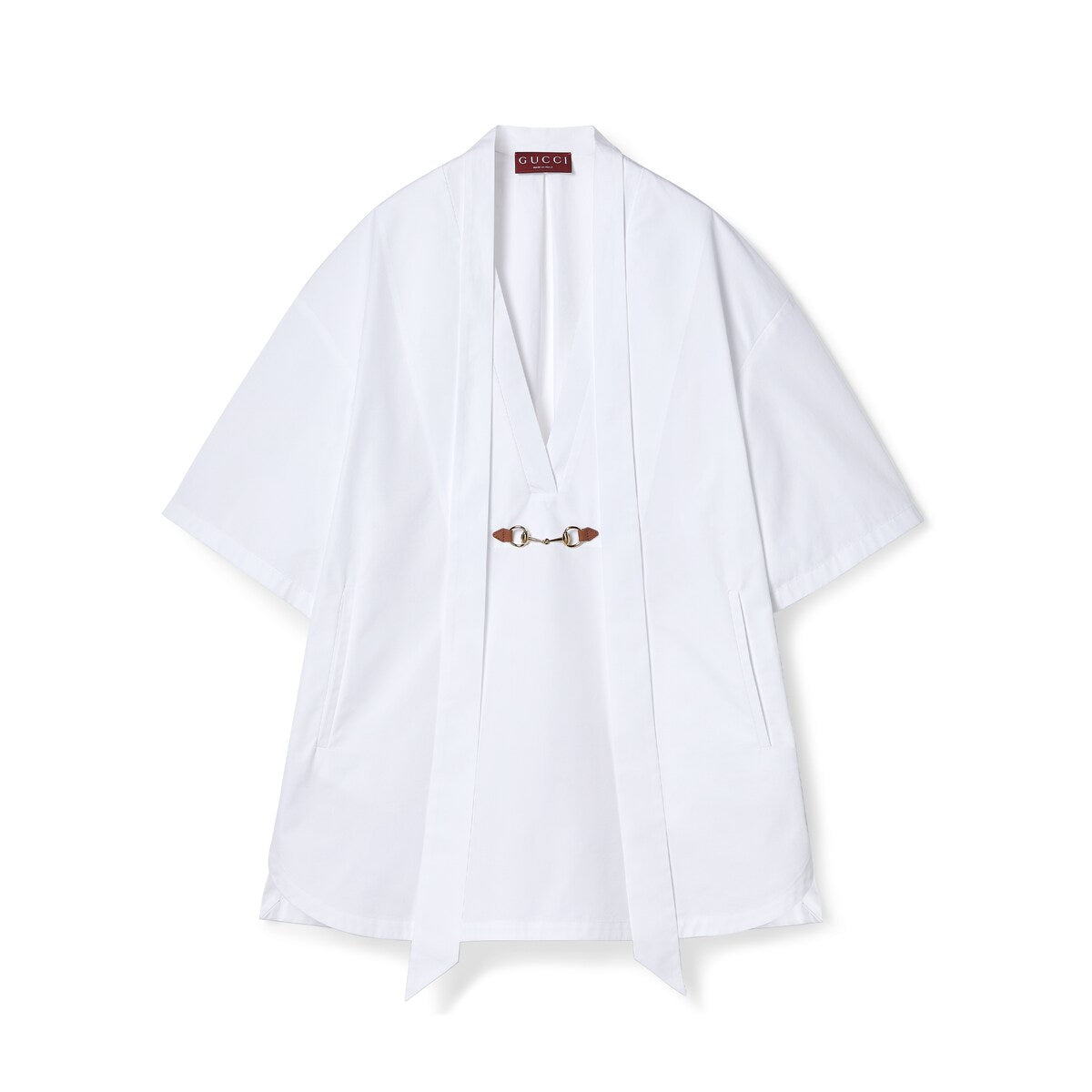 Gucci Cotton Poplin Dress With Horsebit