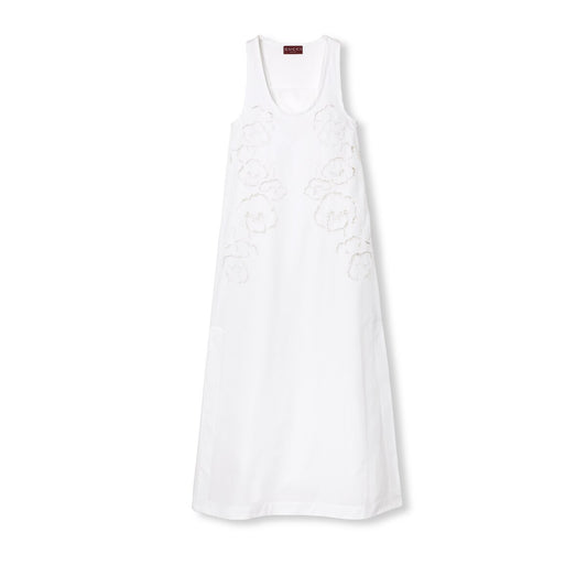Gucci Cotton Poplin Dress With Embroidery