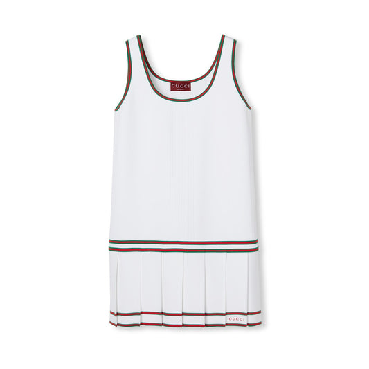 Gucci Pleated Dress With Web Trim