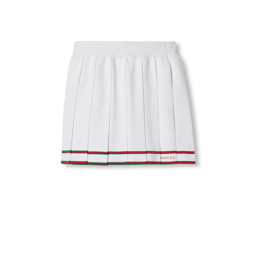 Gucci Short Pleated Skirt With Striped Trim