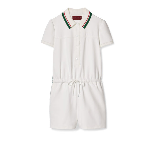 Gucci Jersey Drill Jumpsuit With Web