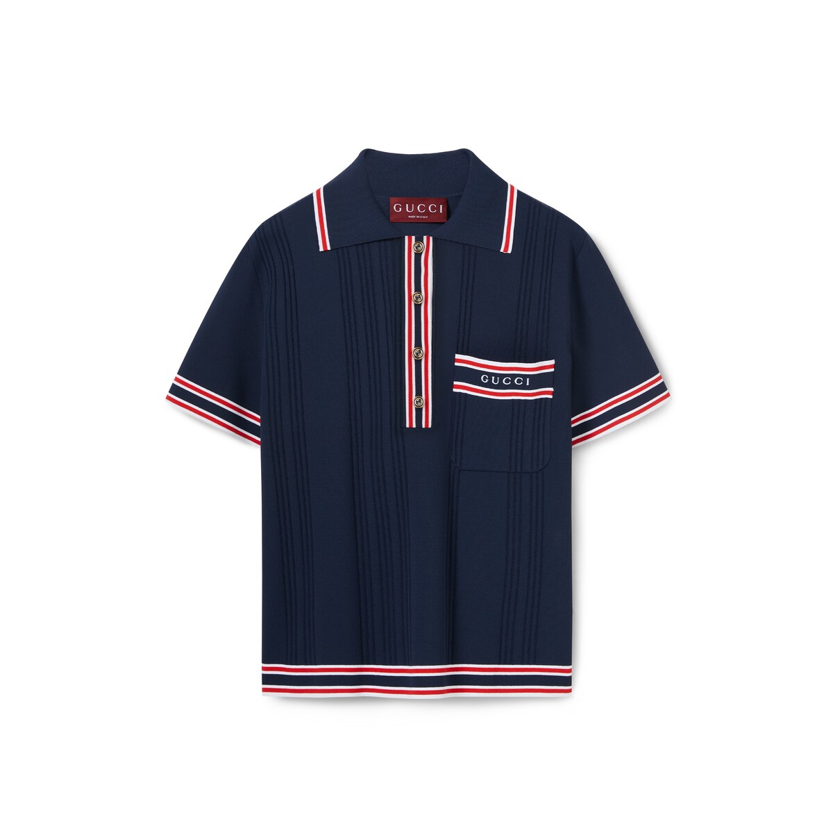 Gucci Polo Top With Striped Trim