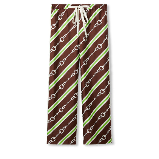 Gucci Gucci Horsebit Stripe Print Silk Pant