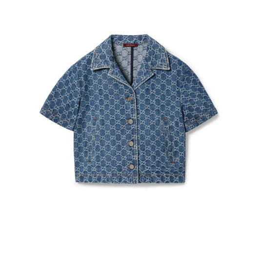 Gucci GG Denim Jacquard Top