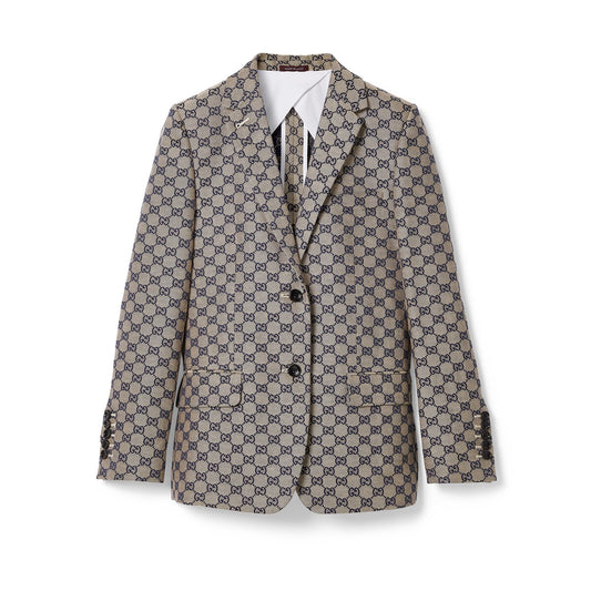 Gucci GG Linen Blend Canvas Jacket