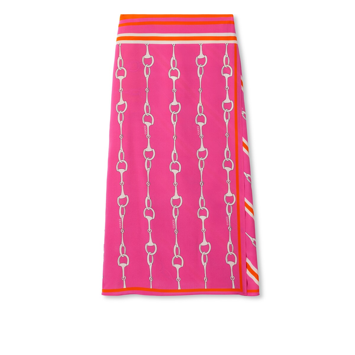 Gucci Gucci Horsebit Stripe Print Silk Skirt