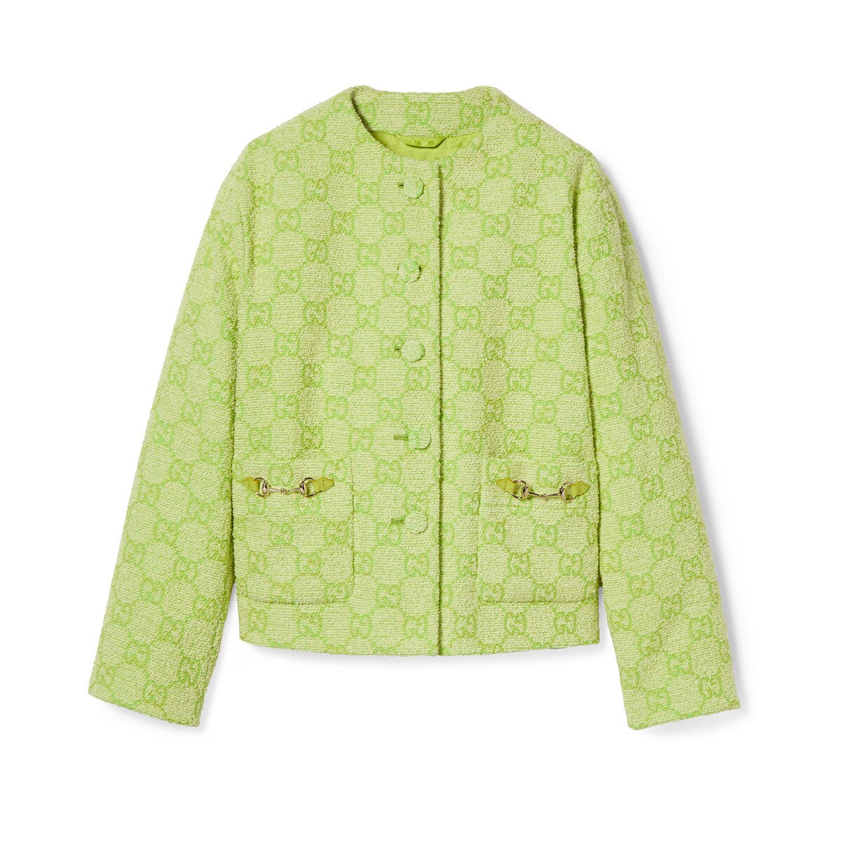 Gucci GG Bouclé Cotton Jacket With Horsebit