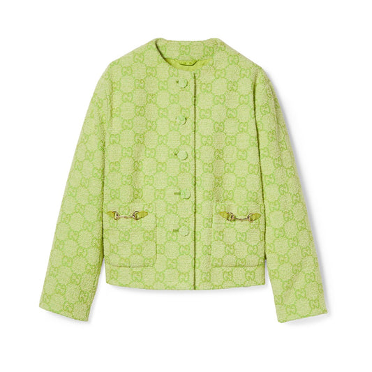 Gucci GG Bouclé Cotton Jacket With Horsebit