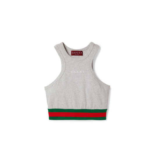 Gucci Cotton Rib Tank Top With Web