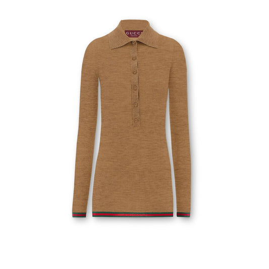 Gucci Extra Fine Rib Cashmere Knit Top